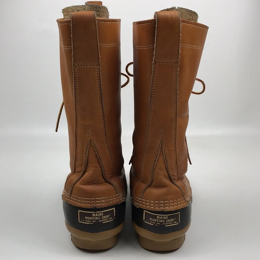 LL Bean VINTAGE Duck Boots Lace Up Tall Rain Boots